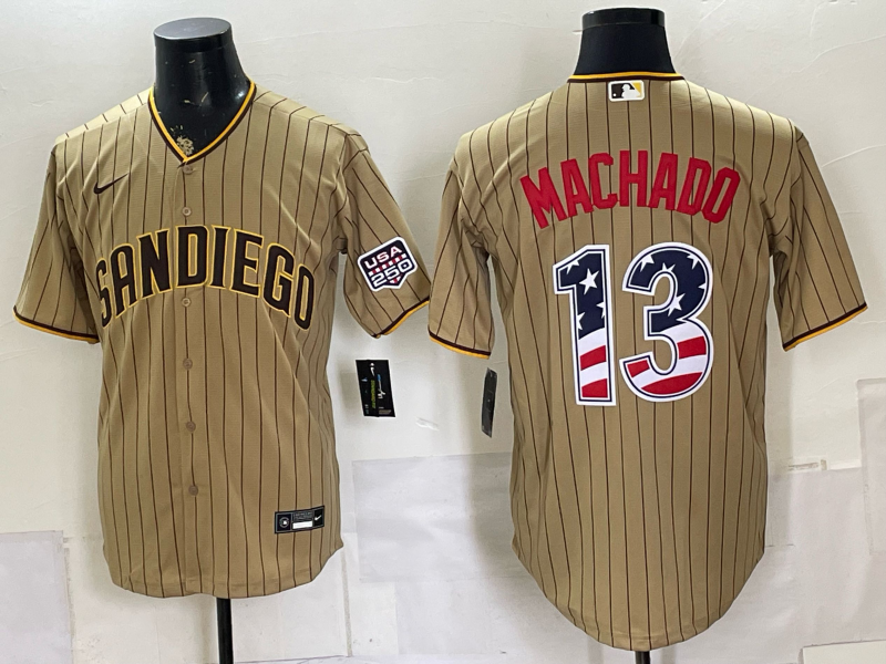 San Diego Padres #13 Machado Nike yellow MLB Jersey